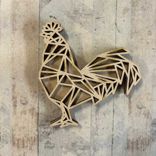OL4994 - MDF Mini 8.5cm Rooster with plain Backing Perfect for magnets! - Olifantjie - Wooden - MDF - Lasercut - Blank - Craft - Kit - Mixed Media - UK