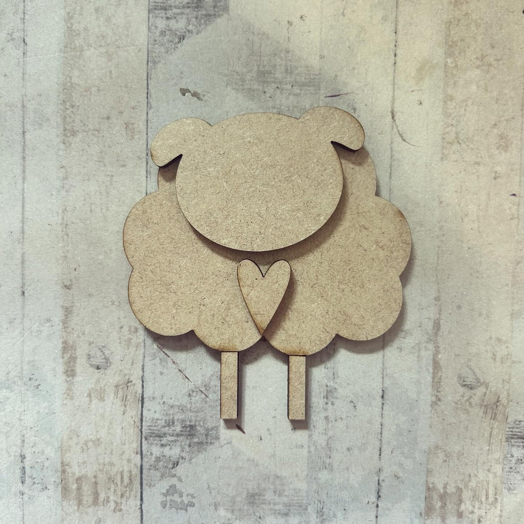 NO002 - MDF Magnet Size Simple Sheep - Olifantjie - Wooden - MDF - Lasercut - Blank - Craft - Kit - Mixed Media - UK