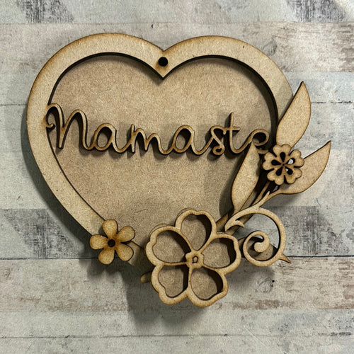 HB049- MDF Hanging Heart - Forget me not Themed with Choice of Wording - 2 Fonts - Olifantjie - Wooden - MDF - Lasercut - Blank - Craft - Kit - Mixed Media - UK