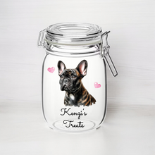 UV204 - Personalised Dog Treat UVDTF Decal with optional Heart colour - Bridle French Bulldog - Olifantjie - Wooden - MDF - Lasercut - Blank - Craft - Kit - Mixed Media - UK