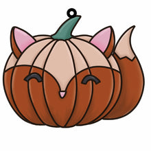 OL3570 - MDF Doodle Foxkin Pumpkin Hanging - with or without banner - Olifantjie - Wooden - MDF - Lasercut - Blank - Craft - Kit - Mixed Media - UK