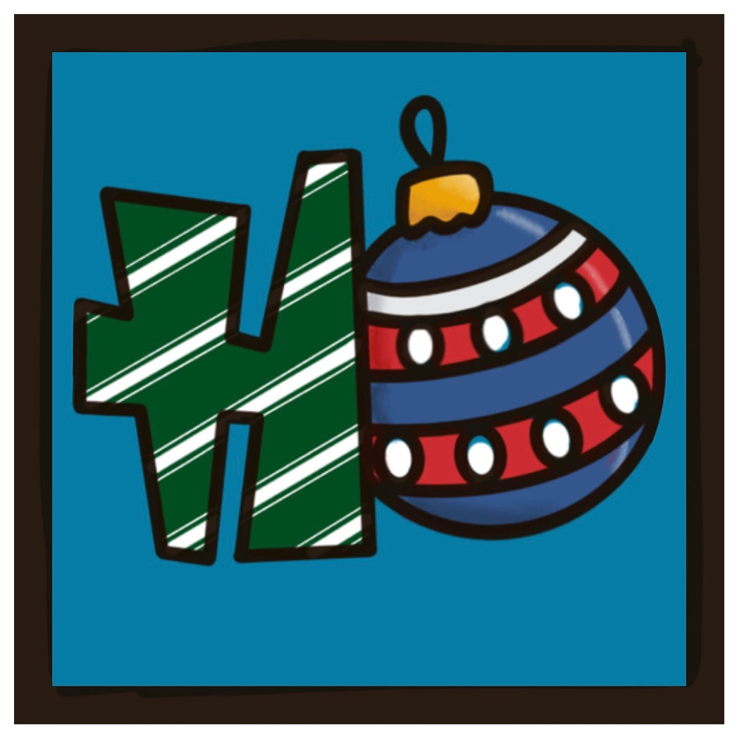 OL3670 - MDF Ladder Insert Tile - Doodle Cute Christmas Ho style 3 - Olifantjie - Wooden - MDF - Lasercut - Blank - Craft - Kit - Mixed Media - UK