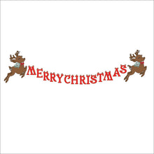 OL3685 - MDF Cute Large Christmas Reindeer Bunting hanging - Olifantjie - Wooden - MDF - Lasercut - Blank - Craft - Kit - Mixed Media - UK