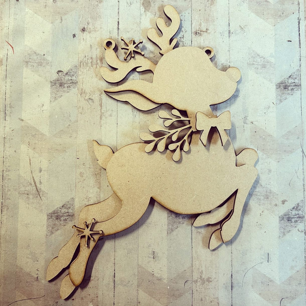 OL3700 - MDF 25cm Large Layered Reindeer - Olifantjie - Wooden - MDF - Lasercut - Blank - Craft - Kit - Mixed Media - UK