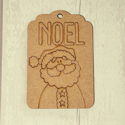 NO875 - MDF 2 Sizes Christmas Hanging Bauble - Engraved Christmas Tag - Santa Noel - Olifantjie - Wooden - MDF - Lasercut - Blank - Craft - Kit - Mixed Media - UK