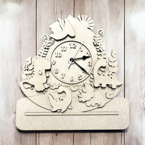OL6078 - MDF Large Freestanding Dinosaur Clock with Optional Sweeping Clock Movement and Hands