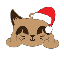 OL3993 - MDF Christmas Cat Rude Swearing bauble - Olifantjie - Wooden - MDF - Lasercut - Blank - Craft - Kit - Mixed Media - UK