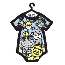 OL4448 - MDF Doodle layered personalised baby grow - Jungle themed - Olifantjie - Wooden - MDF - Lasercut - Blank - Craft - Kit - Mixed Media - UK