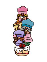 OL3572 - MDF Doodle Stacked Baking Cakes Gnomes - Olifantjie - Wooden - MDF - Lasercut - Blank - Craft - Kit - Mixed Media - UK