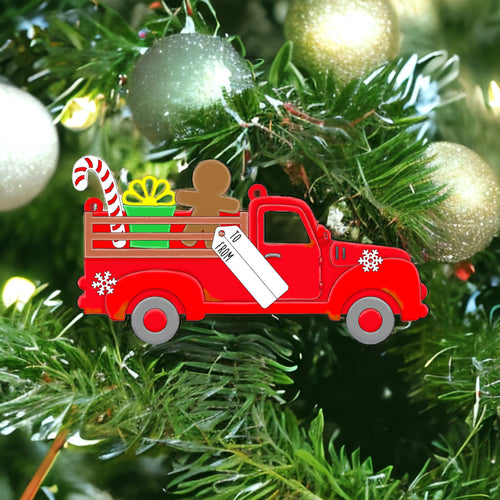 OL3583 - MDF Gift Card Holder - Truck - Christmas - Olifantjie - Wooden - MDF - Lasercut - Blank - Craft - Kit - Mixed Media - UK