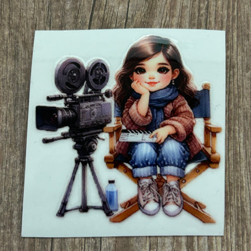 UV105 - UVDTF - Decal only - Adult / Teenager Female Film Maker Director - Olifantjie - Wooden - MDF - Lasercut - Blank - Craft - Kit - Mixed Media - UK