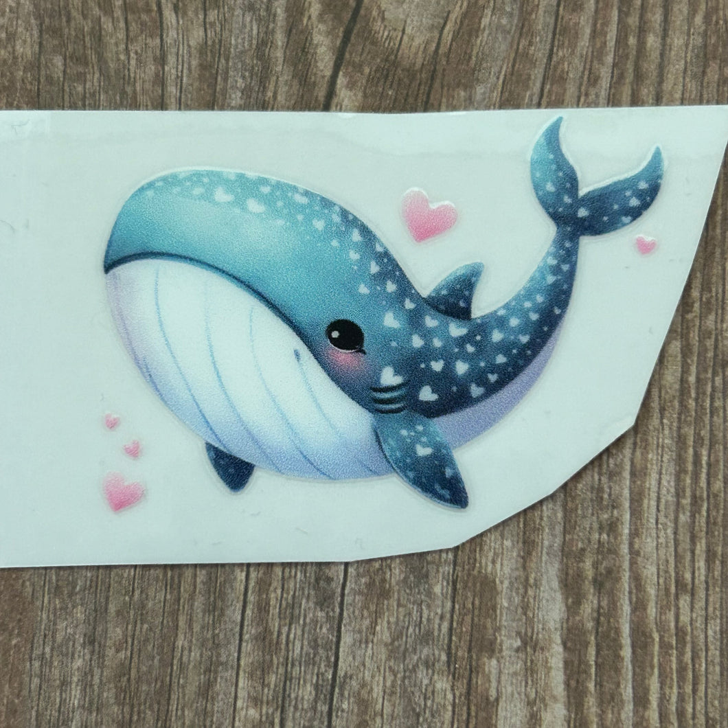 UV093 - UVDTF - Decal only Cute Whale - Olifantjie - Wooden - MDF - Lasercut - Blank - Craft - Kit - Mixed Media - UK