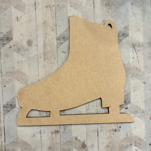 PL027 - MDF Blank Plaque - Optional Hanging - Ice Skate - Olifantjie - Wooden - MDF - Lasercut - Blank - Craft - Kit - Mixed Media - UK