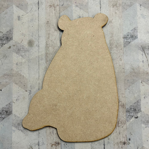 PL031 - MDF Blank Plaque - Optional Hanging - Sitting Panda - Olifantjie - Wooden - MDF - Lasercut - Blank - Craft - Kit - Mixed Media - UK