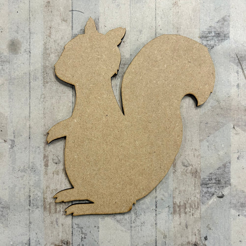PL032 - MDF Blank Plaque - Optional Hanging - Squirrel - Olifantjie - Wooden - MDF - Lasercut - Blank - Craft - Kit - Mixed Media - UK
