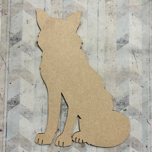 PL033 - MDF Blank Plaque - Optional Hanging - Wolf - Olifantjie - Wooden - MDF - Lasercut - Blank - Craft - Kit - Mixed Media - UK