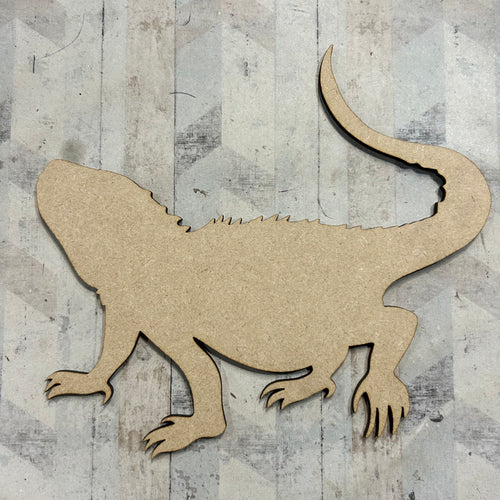 PL034 - MDF Blank Plaque - Optional Hanging - Lizard - Olifantjie - Wooden - MDF - Lasercut - Blank - Craft - Kit - Mixed Media - UK