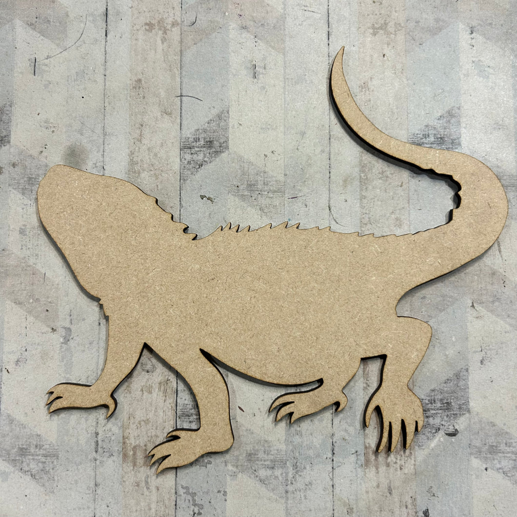PL034 - MDF Blank Plaque - Optional Hanging - Lizard - Olifantjie - Wooden - MDF - Lasercut - Blank - Craft - Kit - Mixed Media - UK