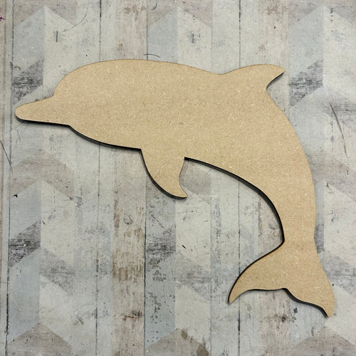 PL038 - MDF Blank Plaque - Optional Hanging - Dolphin 1 - Olifantjie - Wooden - MDF - Lasercut - Blank - Craft - Kit - Mixed Media - UK