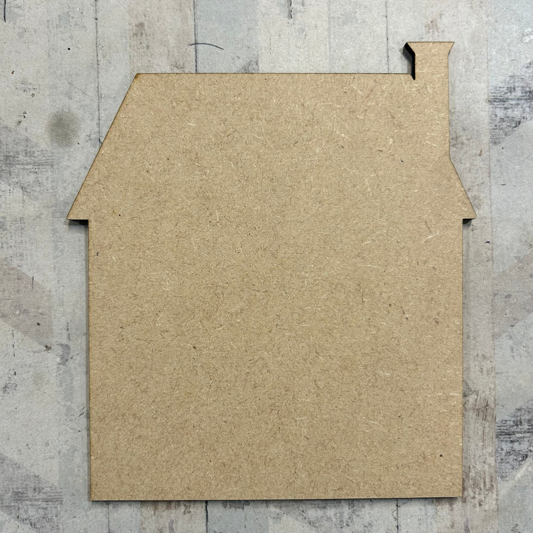 PL039 - MDF Blank Plaque - Optional Hanging - House 1 - Olifantjie - Wooden - MDF - Lasercut - Blank - Craft - Kit - Mixed Media - UK