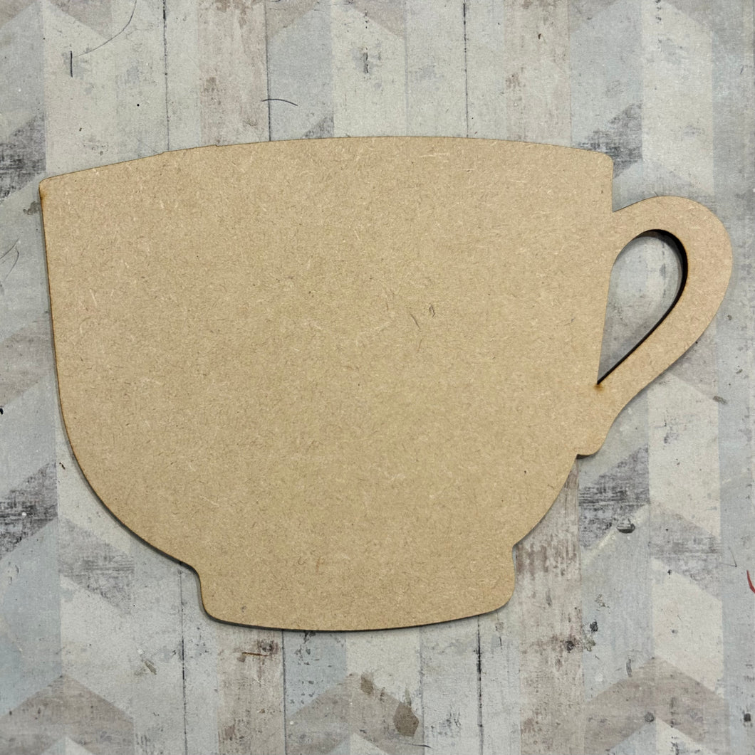 PL041 - MDF Blank Plaque - Optional Hanging - Cup 1 - Olifantjie - Wooden - MDF - Lasercut - Blank - Craft - Kit - Mixed Media - UK
