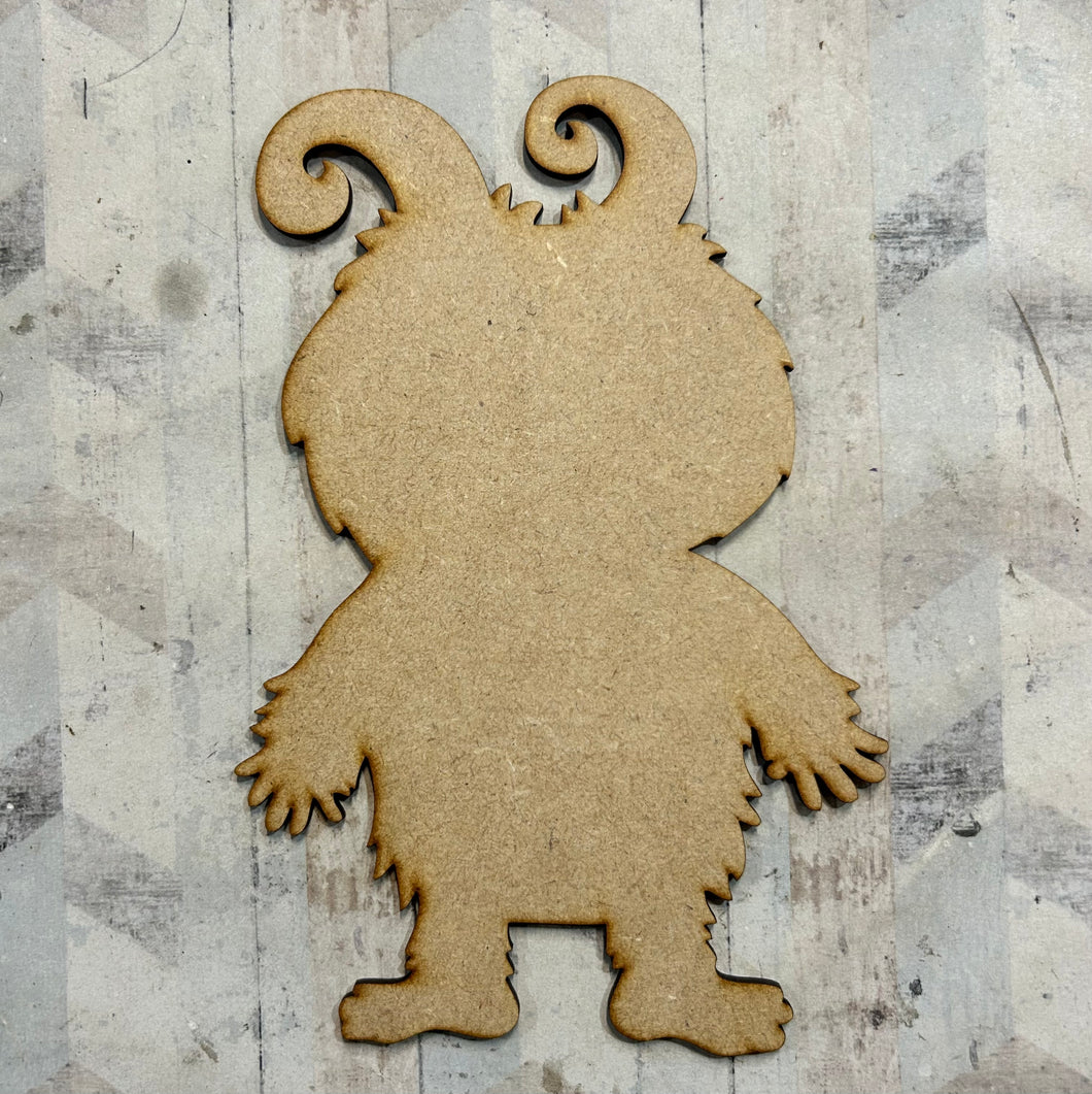 PL043 - MDF Blank Plaque - Optional Hanging - Monster 2 - Olifantjie - Wooden - MDF - Lasercut - Blank - Craft - Kit - Mixed Media - UK