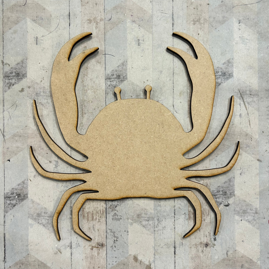 PL046 - MDF Blank Plaque - Optional Hanging - Crab - Olifantjie - Wooden - MDF - Lasercut - Blank - Craft - Kit - Mixed Media - UK