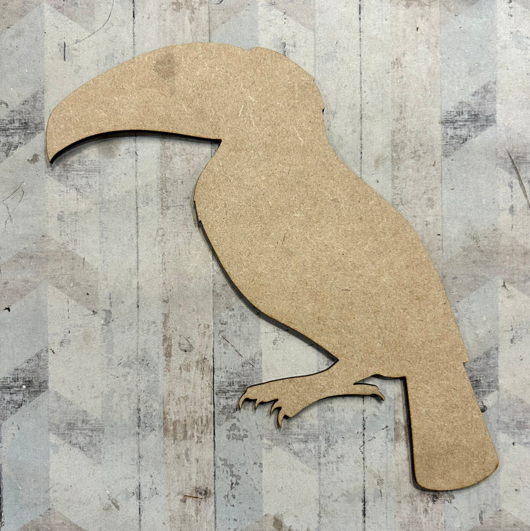 PL048 - MDF Blank Plaque - Optional Hanging - Toucan - Olifantjie - Wooden - MDF - Lasercut - Blank - Craft - Kit - Mixed Media - UK