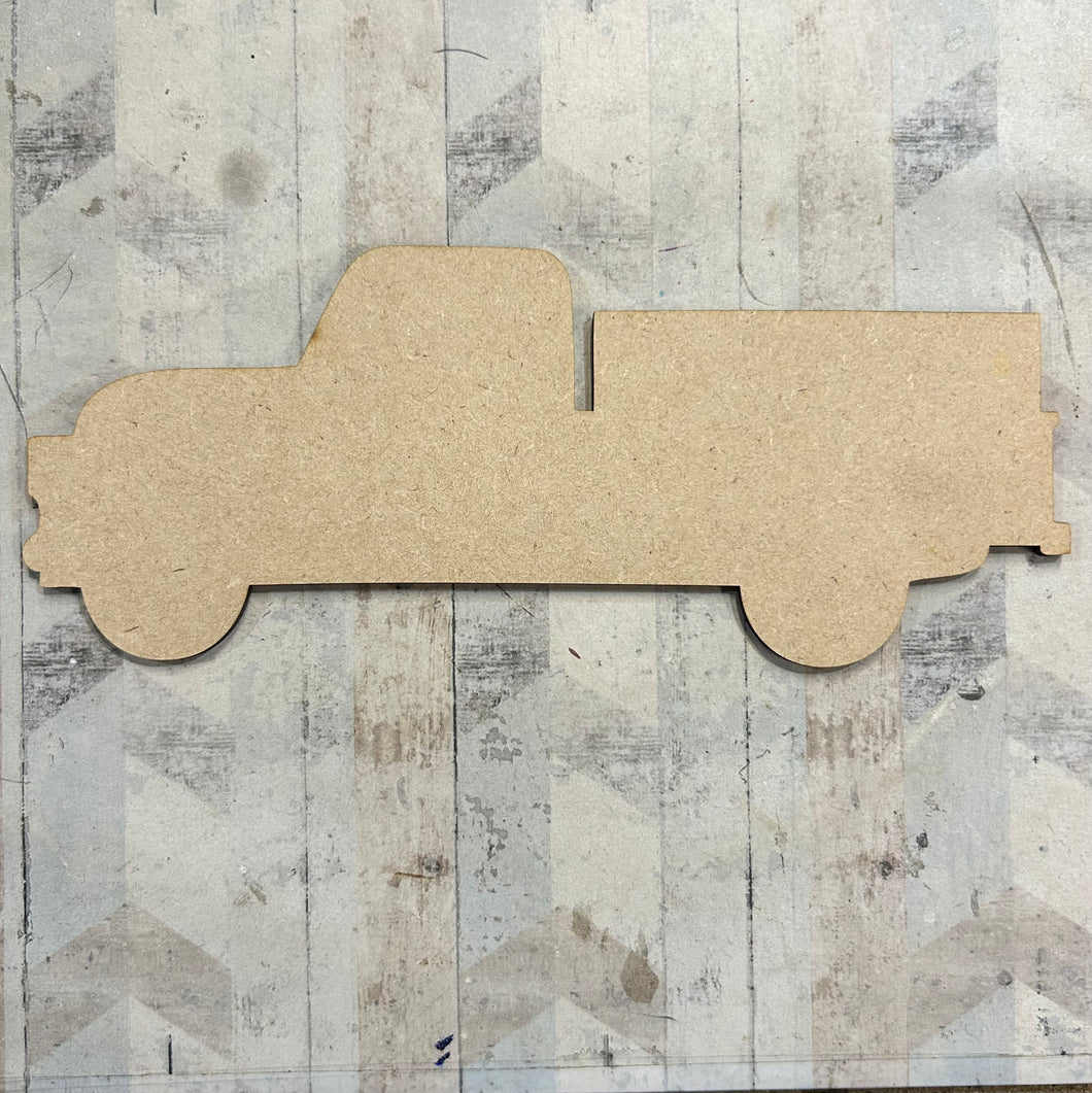 PL052 - MDF Blank Plaque - Optional Hanging - Truck - Olifantjie - Wooden - MDF - Lasercut - Blank - Craft - Kit - Mixed Media - UK