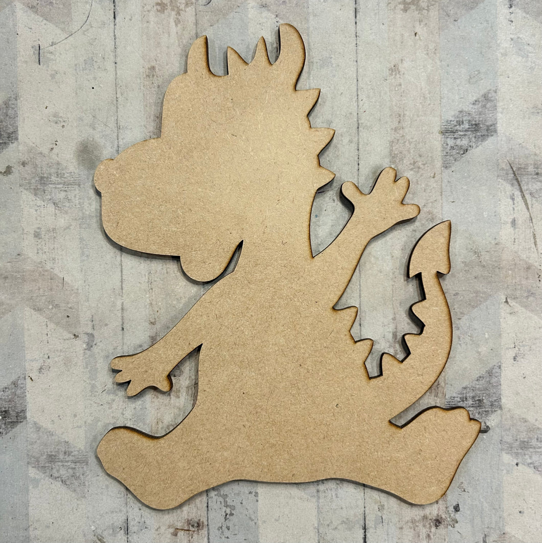 PL053 - MDF Blank Plaque - Optional Hanging - Dragon - Olifantjie - Wooden - MDF - Lasercut - Blank - Craft - Kit - Mixed Media - UK