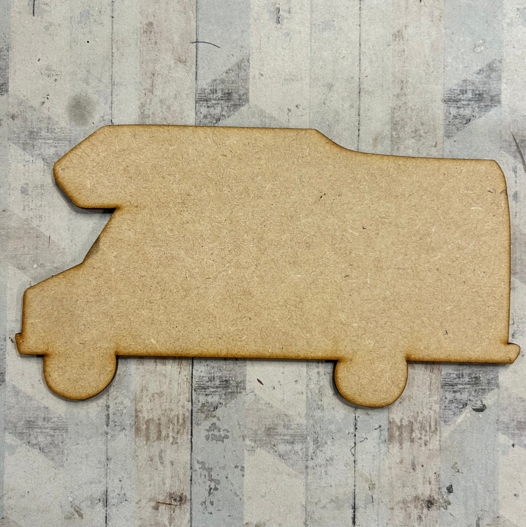 PL061 - MDF Blank Plaque - Optional Hanging - Motor Home - Olifantjie - Wooden - MDF - Lasercut - Blank - Craft - Kit - Mixed Media - UK