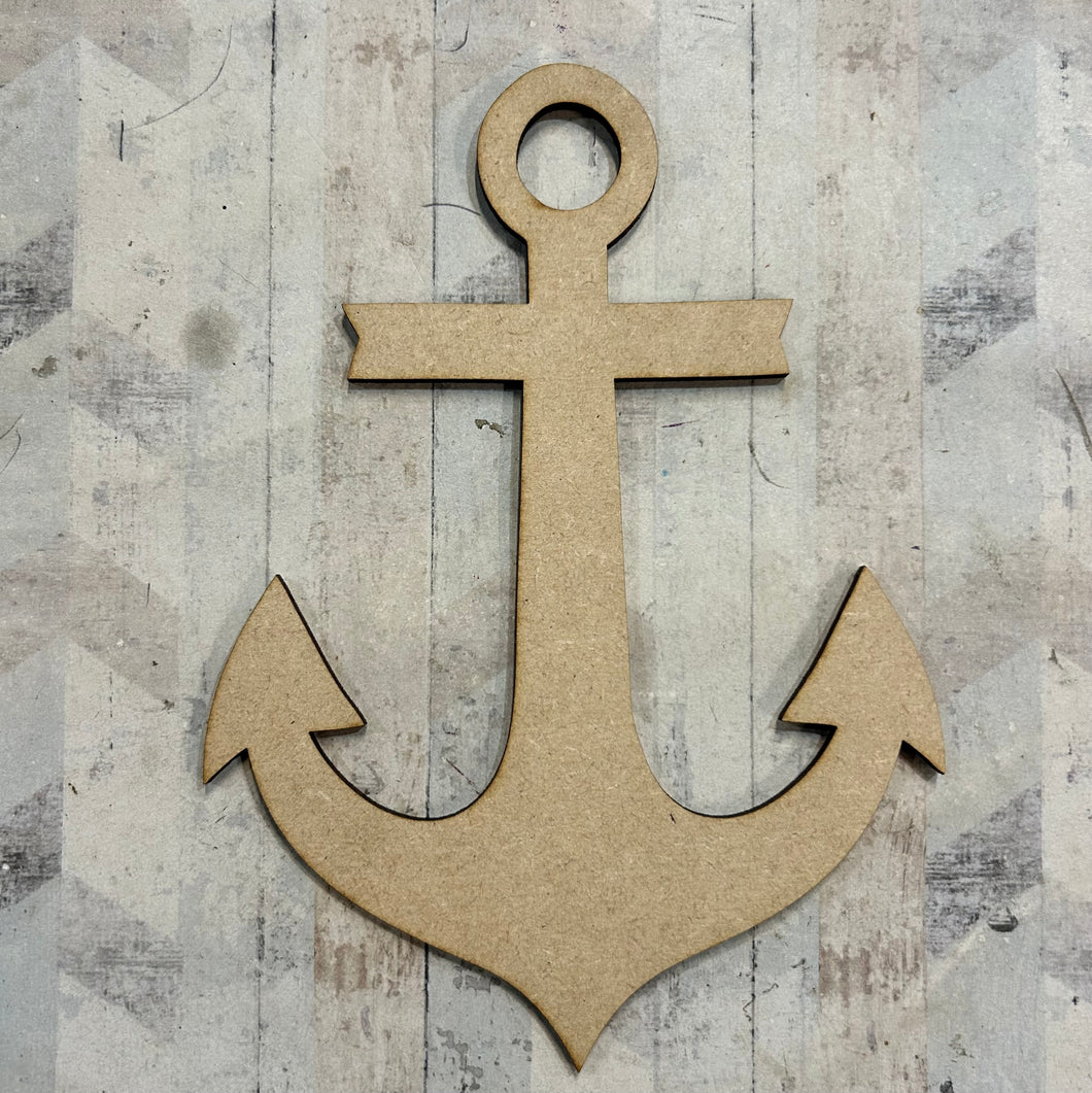 PL062 - MDF Blank Plaque - Optional Hanging - Anchor - Olifantjie - Wooden - MDF - Lasercut - Blank - Craft - Kit - Mixed Media - UK