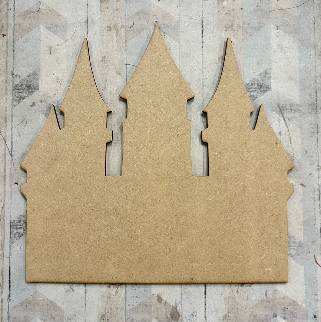 PL063 - MDF Blank Plaque - Optional Hanging - Princess Castle - Olifantjie - Wooden - MDF - Lasercut - Blank - Craft - Kit - Mixed Media - UK