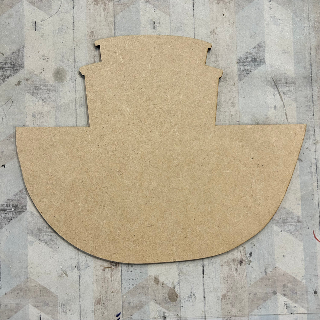 PL064 - MDF Blank Plaque - Optional Hanging - Boat Ark - Olifantjie - Wooden - MDF - Lasercut - Blank - Craft - Kit - Mixed Media - UK