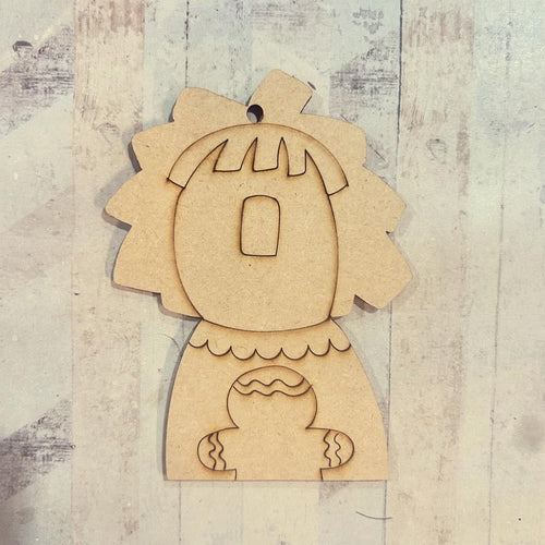 NO503 - MDF 2 Sizes  Christmas Hanging Bauble - Gingerbread Annie Doll - Olifantjie - Wooden - MDF - Lasercut - Blank - Craft - Kit - Mixed Media - UK