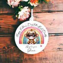 UV006 - Acrylic and UVDTF Personalised Round Hanging - Monkey Rainbow Child Dress up 1 - Olifantjie - Wooden - MDF - Lasercut - Blank - Craft - Kit - Mixed Media - UK