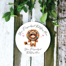 UV023 - Acrylic and UVDTF Personalised Round Hanging - Lion Hearts Child Dress up 1 - Olifantjie - Wooden - MDF - Lasercut - Blank - Craft - Kit - Mixed Media - UK