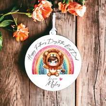 UV024 - Acrylic and UVDTF Personalised Round Hanging - Lion Rainbow Child Dress up 2 - Olifantjie - Wooden - MDF - Lasercut - Blank - Craft - Kit - Mixed Media - UK