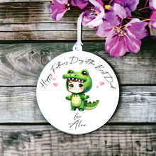 UV029 - Acrylic and UVDTF Personalised Round Hanging - Crocodile Hearts Child Dress up 1 - Olifantjie - Wooden - MDF - Lasercut - Blank - Craft - Kit - Mixed Media - UK