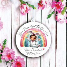UV083 - Acrylic and UVDTF Personalised Round Hanging - Bunny Rainbow Child Dress up 2 - Olifantjie - Wooden - MDF - Lasercut - Blank - Craft - Kit - Mixed Media - UK