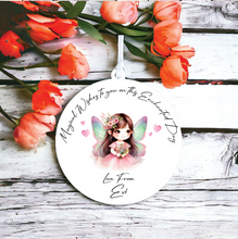 UV088 - Acrylic and UVDTF Personalised Round Hanging - Fairy Hearts Child Dress up 3 - Olifantjie - Wooden - MDF - Lasercut - Blank - Craft - Kit - Mixed Media - UK