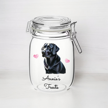 UV191 - Personalised Dog Treat UVDTF Decal with optional Heart colour - Black Labrador - Olifantjie - Wooden - MDF - Lasercut - Blank - Craft - Kit - Mixed Media - UK