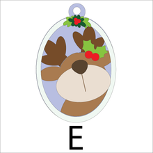 NO799 - MDF Oval Frame Christmas Hangings (2 sizes 5 options) - Olifantjie - Wooden - MDF - Lasercut - Blank - Craft - Kit - Mixed Media - UK