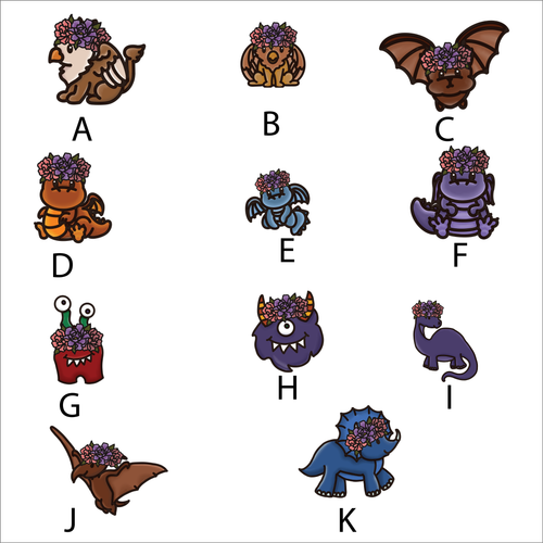 OL5971 - Wall Plaques upto 60cm (optional backing + hanging) - Mixed Floral Mythical Monsters Dinosaurs Characters - select one - Olifantjie - Wooden - MDF - Lasercut - Blank - Craft - Kit - Mixed Media - UK