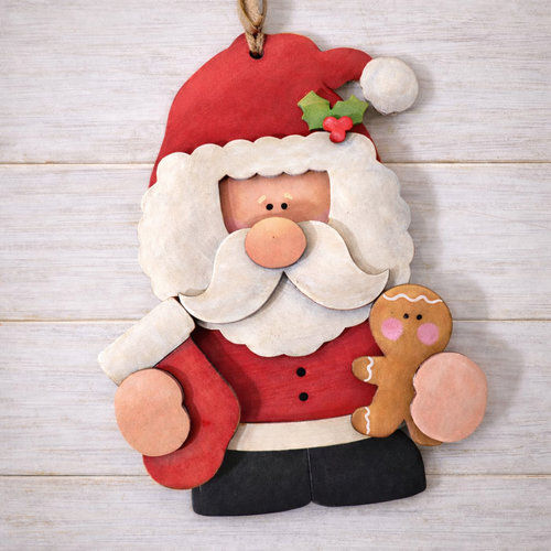 NO820 - MDF Santa Gingerbread hanging Christmas decoration - 2 sizes