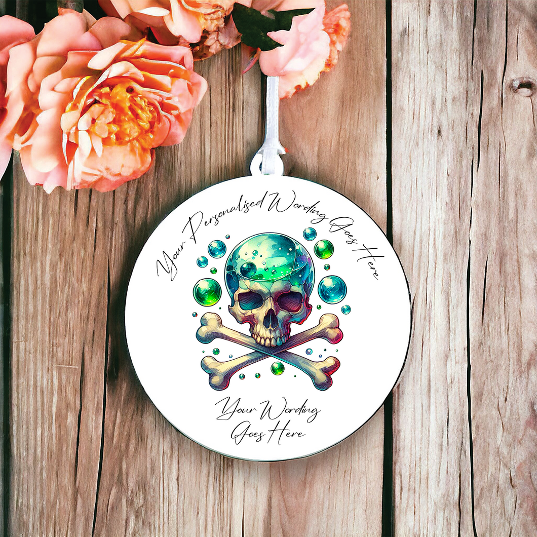 UV643 - Acrylic and UVDTF Personalised Round Hanging - Halloween Mystical Witch - Colourful Skull (Copy) - Olifantjie - Wooden - MDF - Lasercut - Blank - Craft - Kit - Mixed Media - UK