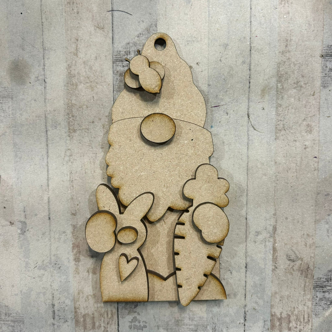 NO588 - MDF 2 Sizes Love Gnome Gonk Hanging - Olifantjie - Wooden - MDF - Lasercut - Blank - Craft - Kit - Mixed Media - UK