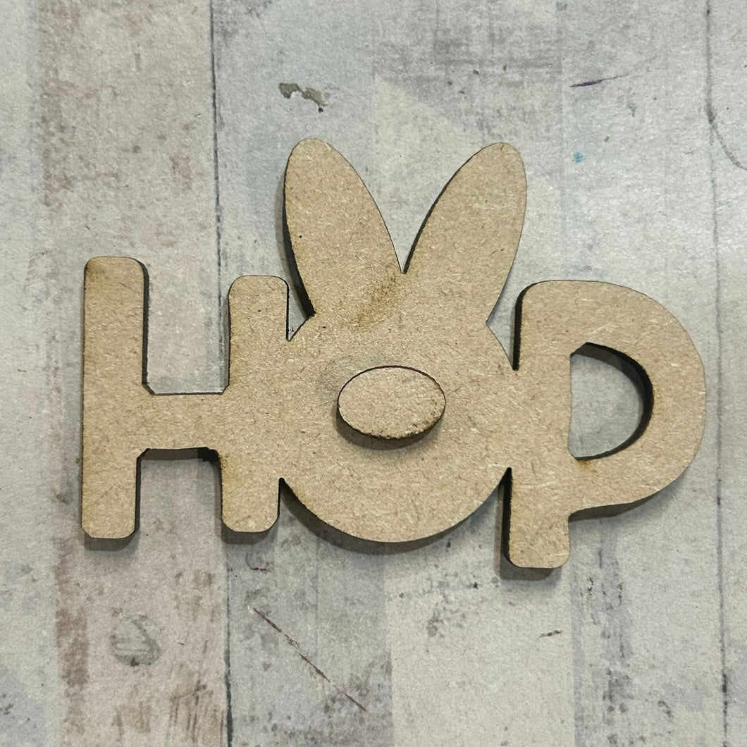 NO593 - MDF Magnet Size 8cm 'Hop' - Olifantjie - Wooden - MDF - Lasercut - Blank - Craft - Kit - Mixed Media - UK