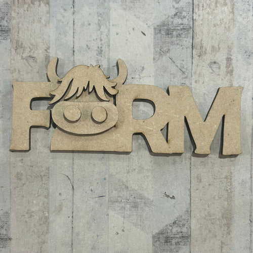 NO564 - MDF 2 Sizes Farm Cow Plaque - Olifantjie - Wooden - MDF - Lasercut - Blank - Craft - Kit - Mixed Media - UK