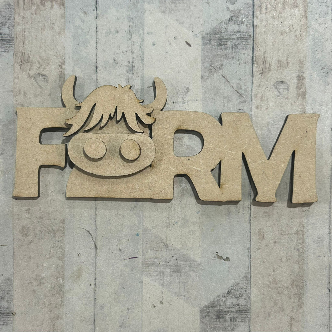 NO564 - MDF 2 Sizes Farm Cow Plaque - Olifantjie - Wooden - MDF - Lasercut - Blank - Craft - Kit - Mixed Media - UK